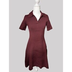 Steve Madden  Burgundy Ribbed Knit Short dress